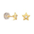 Pendientes de oro amarillo 9K estrella con circonita central