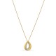 Collar de oro bicolor 9K colgante lágrima y diamante 0.03 ct