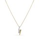 Colar em ouro amarelo 9K rodiado e 3 diamantes