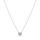 Colar em ouro branco 9K com pendente de coração e diamantes