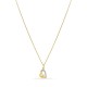 Colar em ouro amarelo 9K 42 cm com pendente de coração e diamante