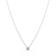 Colar de botão de ouro branco 9k e diamantes 0,02 CT