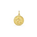 Pendente em ouro amarelo 9K biselado com anjo em relevo