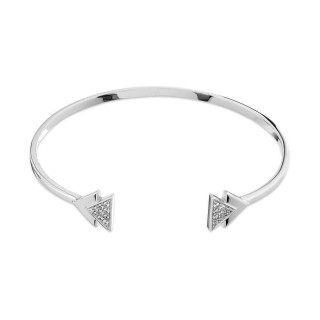Pulsera de plata de 16 cm triángulos con circonitas