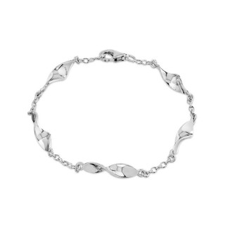 Pulsera de plata de 18 cm con 5 hojas