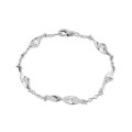 Pulsera de plata de 18 cm con 5 hojas