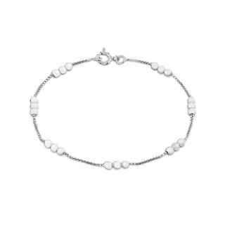 Pulsera de plata de 18 cm con bolitas 4x3