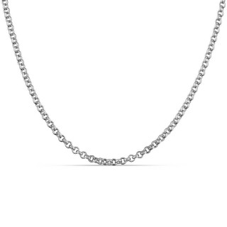Collar de plata rodiada con cadena rolo delicada