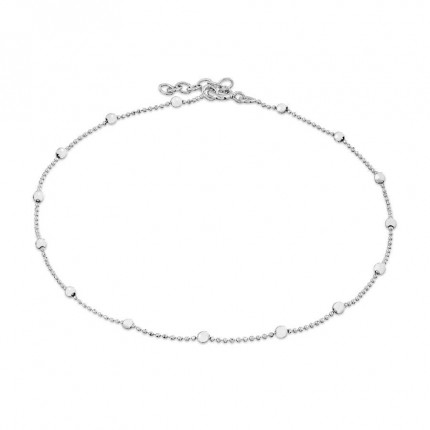 Tobillera de plata de 26 cm modelo bolitas