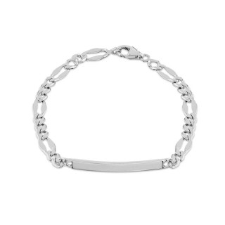Pulseira de identidade em prata programada 3x1