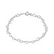 Pulsera de plata de 18 cm diseño corazones
