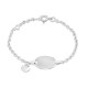 Pulsera de plata con chapa y corazón colgante