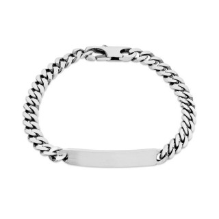 Pulsera No Me Olvides de plata con eslabon plano 18 cm