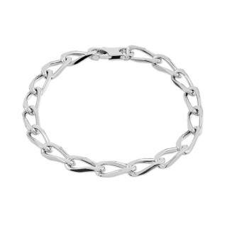 Pulseira em prata "lembra-te de mim" de 21 cm com elos de 6 mm