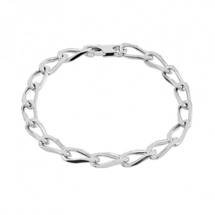 Pulseira em prata "lembra-te de mim" de 21 cm com elos de 6 mm