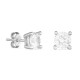 Pendientes de plata con circonita redonda de 4 mm