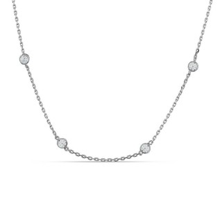 Collar de plata con chatones 40 cm + 3 cm