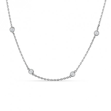 Collar de plata con chatones 40 cm + 3 cm