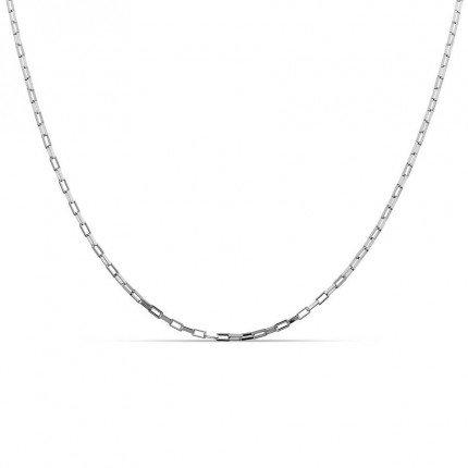 Cadena forzada rectangular de plata