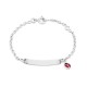Pulsera bebé No me Olvides con placa central y mariquita