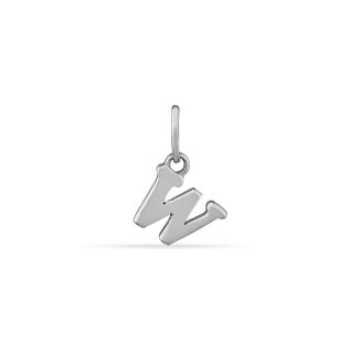 Colgante de plata inicial letra W