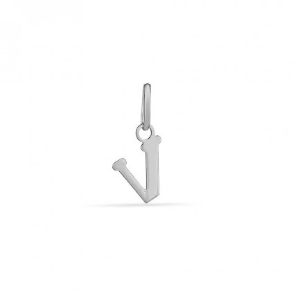 Pendente em prata inicial letra V