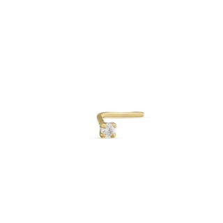 Piercing para naríz de oro amarillo 18K con diamante 0.01 ct