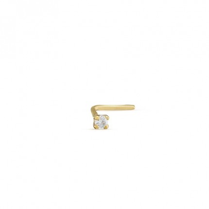 Piercing para naríz de oro amarillo 18K con diamante 0.01 ct