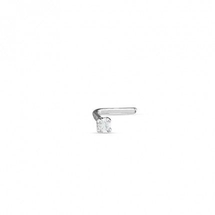 Piercing para nariz em ouro branco 18K com diamante 0.01 ct