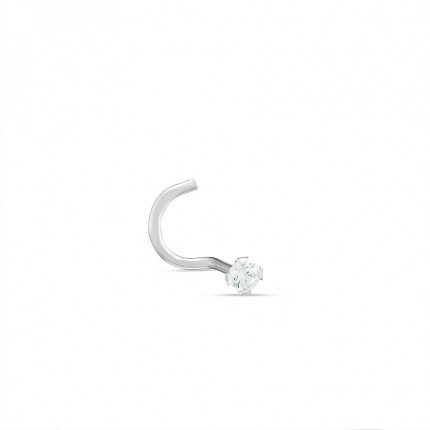 Piercing para nariz em ouro branco 18K com zircónia
