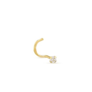 Piercing para naríz de oro amarillo 18K con diamante 0.03 ct