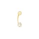 Piercing para umbigo em ouro amarelo 18K com zircónia 6 mm