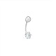 Piercing para ombligo de oro blanco 18K con circonita
