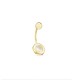 Piercing para umbigo em ouro amarelo 18K com zircónia