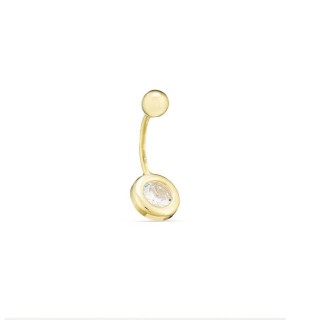 Piercing para ombligo de oro amarillo 18K con circonita