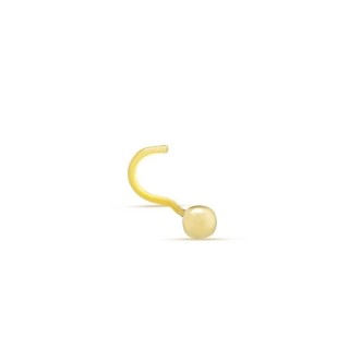 Piercing para naríz con bola de oro amarillo 18K