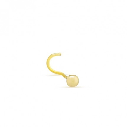 Piercing para nariz com bola em ouro amarelo 18K