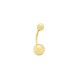 Piercing para umbigo com bola em ouro amarelo 18K