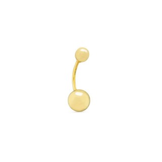 Piercing para umbigo com bola em ouro amarelo 18K