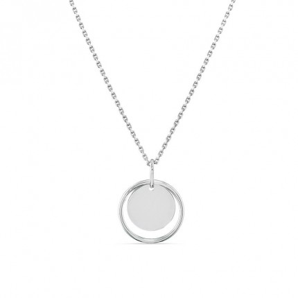 Collar de plata de 42 cm con doble círculo