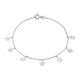 Pulsera de plata de 18 cm con colgante estrella