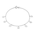 Pulsera de plata de 18 cm con colgante estrella