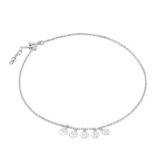 Pulseira para tornozelo em prata de 26 cm  5 emblemas
