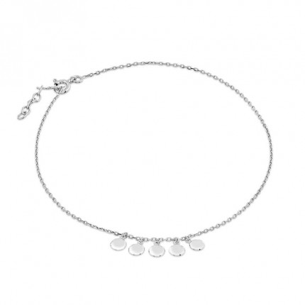 Pulseira para tornozelo em prata de 26 cm  5 emblemas