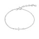 Pulseira cruz horizontal em prata de 18 cm