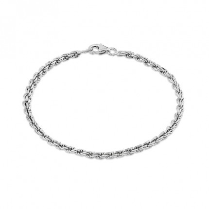 Pulseira em prata cordão de 19 cm