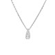 Collar de plata de 42 cm gota con 3 circonitas