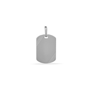 Pendente de placa em prata com fenda