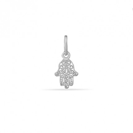 Colgante mini de plata rodiada diseño de mano de Fátima