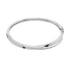 Pulsera rígida de plata de 18 cm circonitas cruzadas